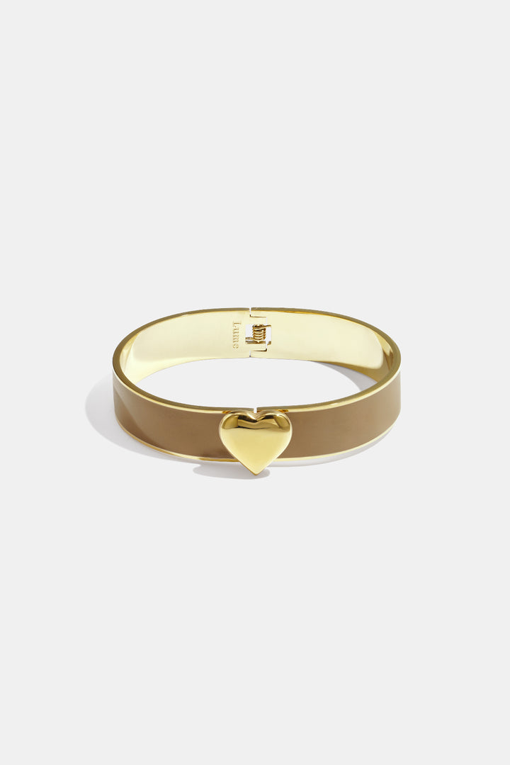 Stainless Steel Colorful Heart Bangles - 1.3cm
