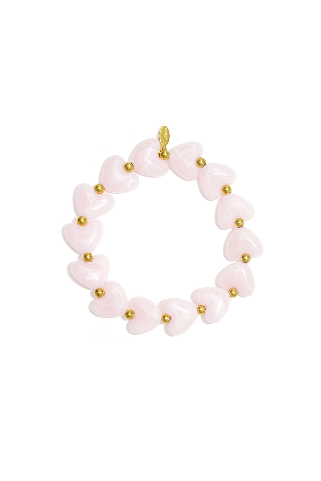 Elastic heart beaded bracelet