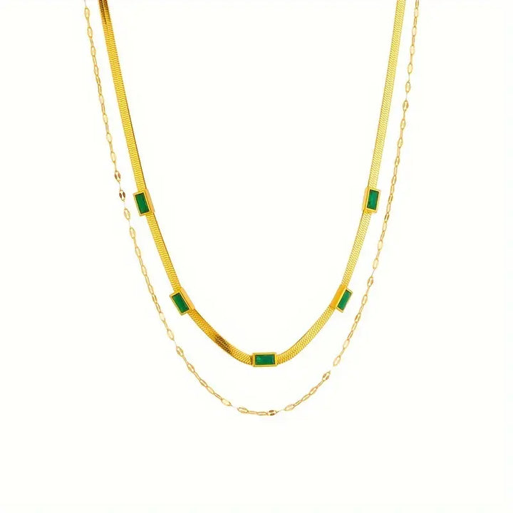 Sorella Gem Dubbel-Laags Retro Gouden Ketting