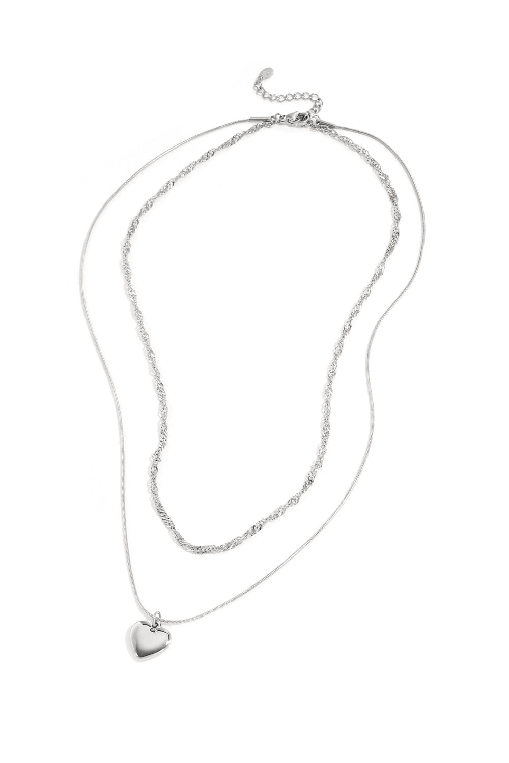 Layered necklace with heart charm