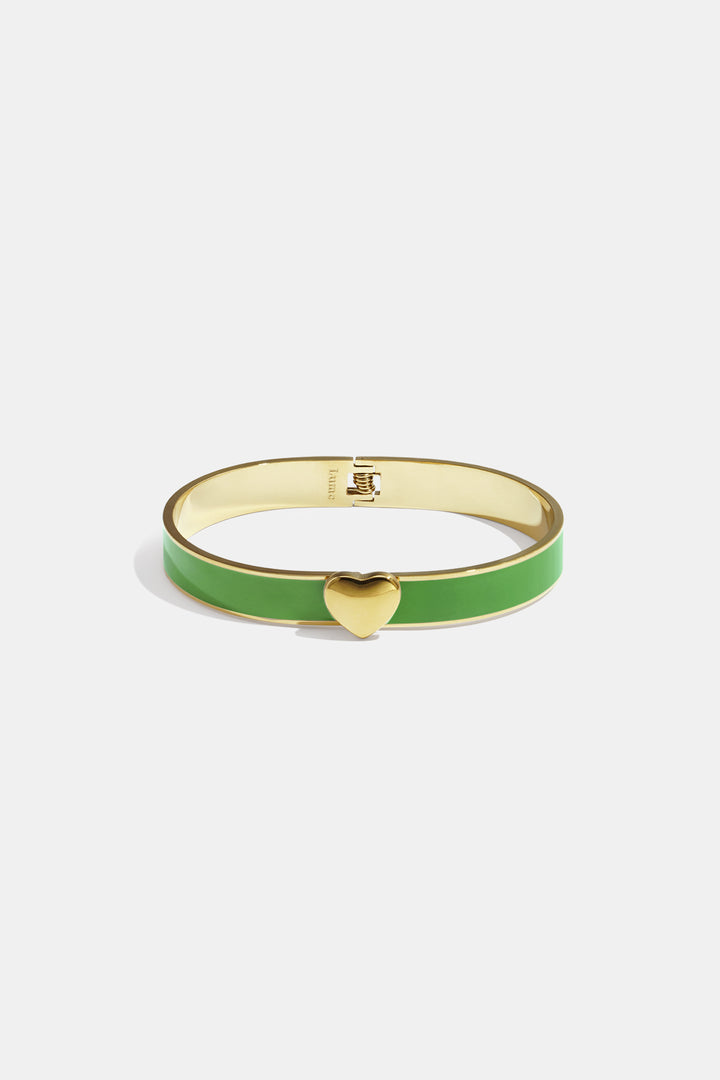 Stainless Steel Colorful Heart Bangles - 0.9cm