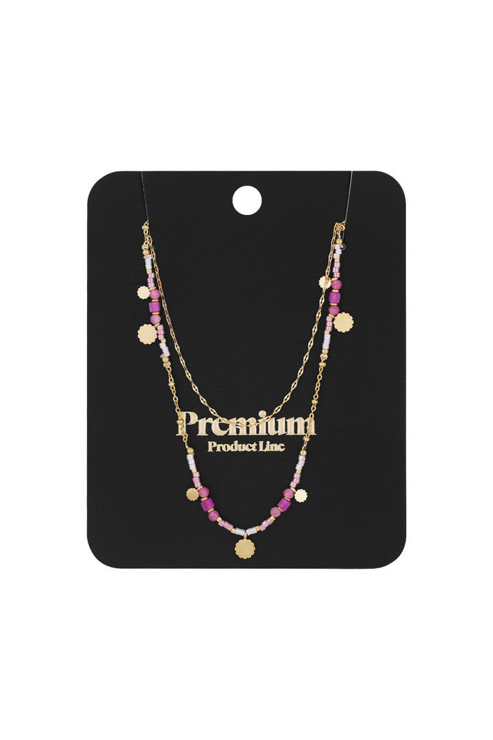 necklace pink charms