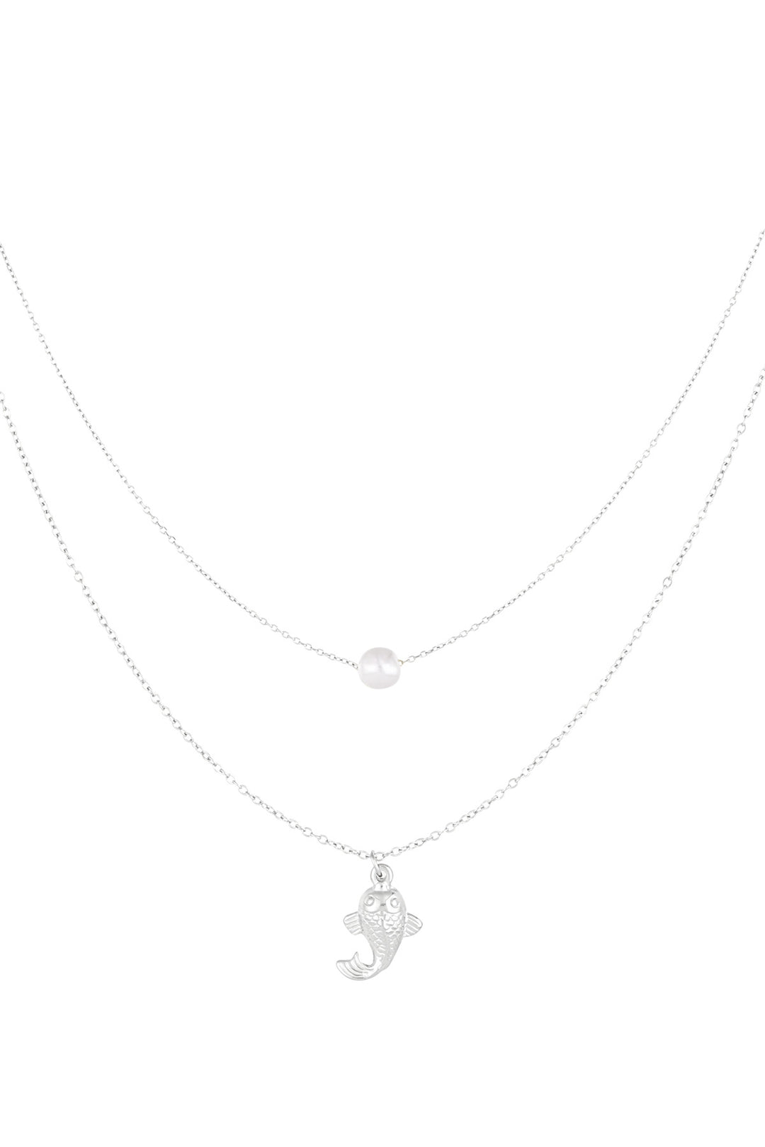 Fish and pearl Necklace