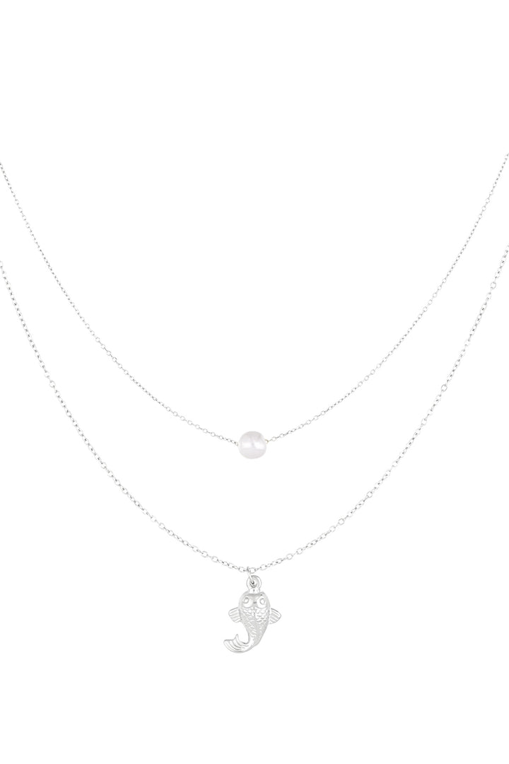Fish and pearl Necklace