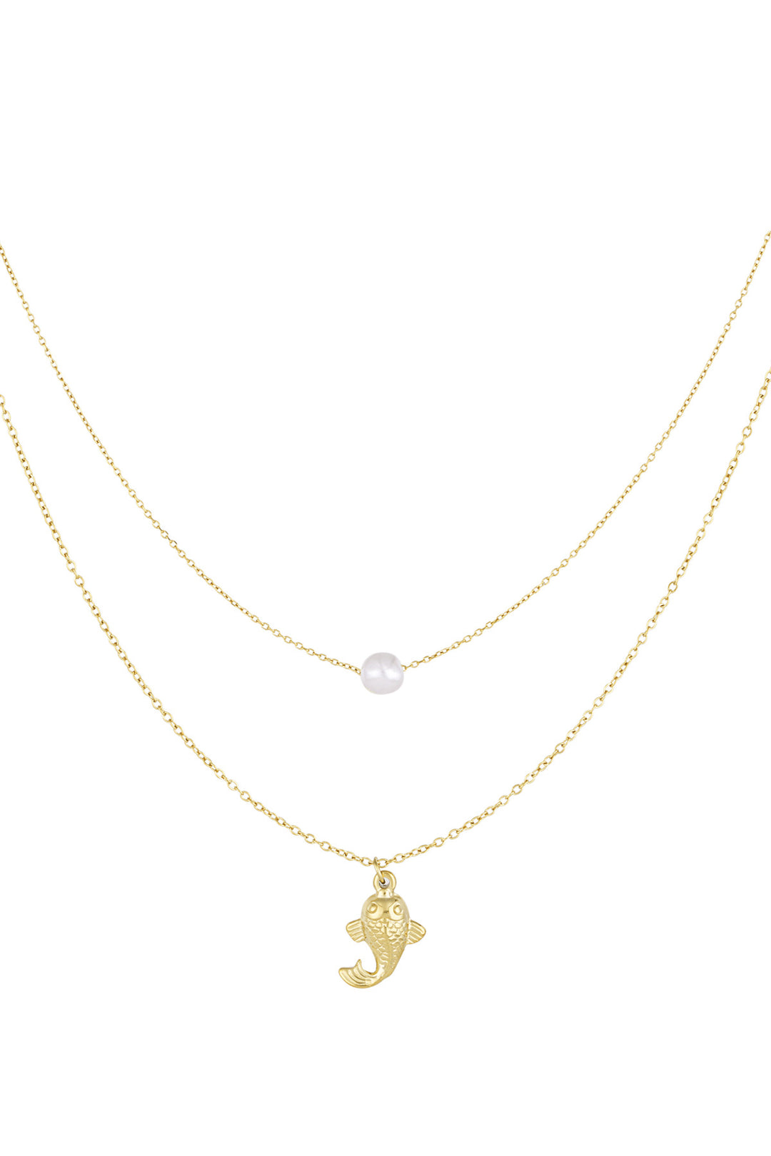 Fish and pearl Necklace