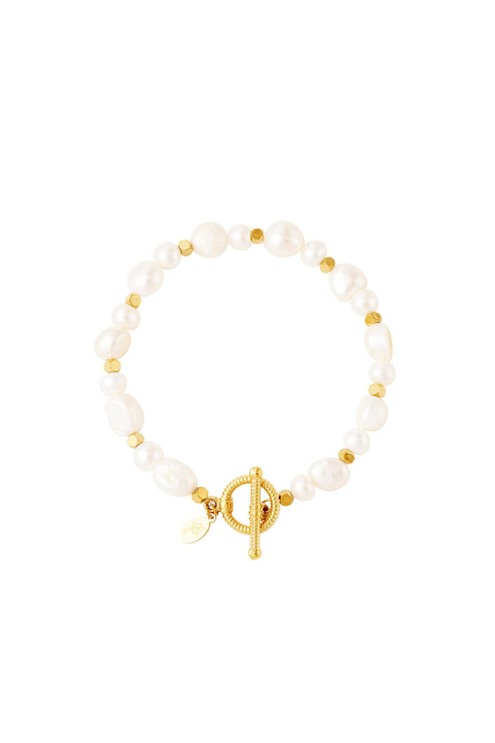 stainless steel bracelet pearls 