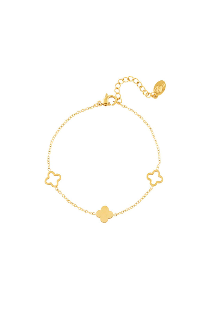 Bracelet clovers Gold Color Stainless Steel