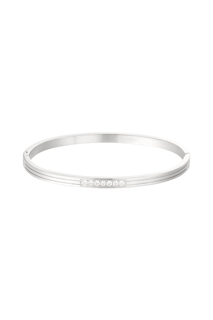 Slave bracelet stones in the middle - Silver Color color
