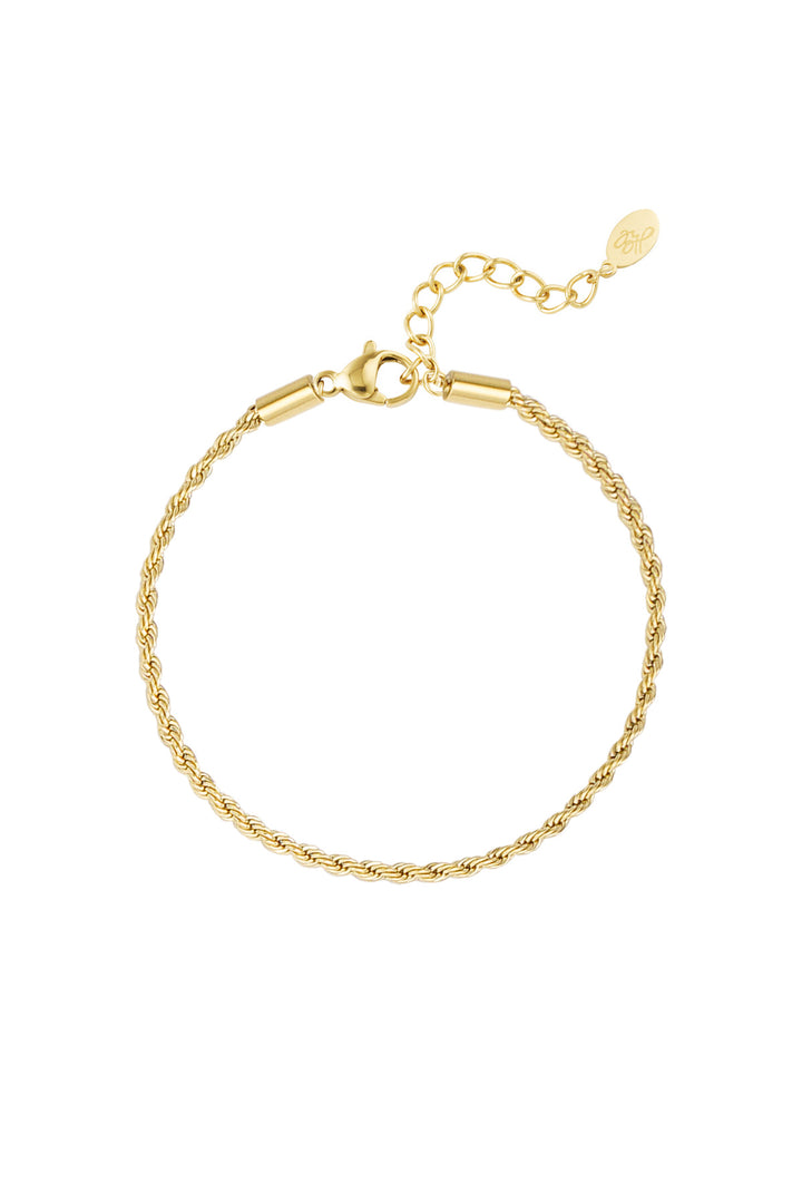 Bracelet jasseron twisted narrow - Silver color-2.0MM