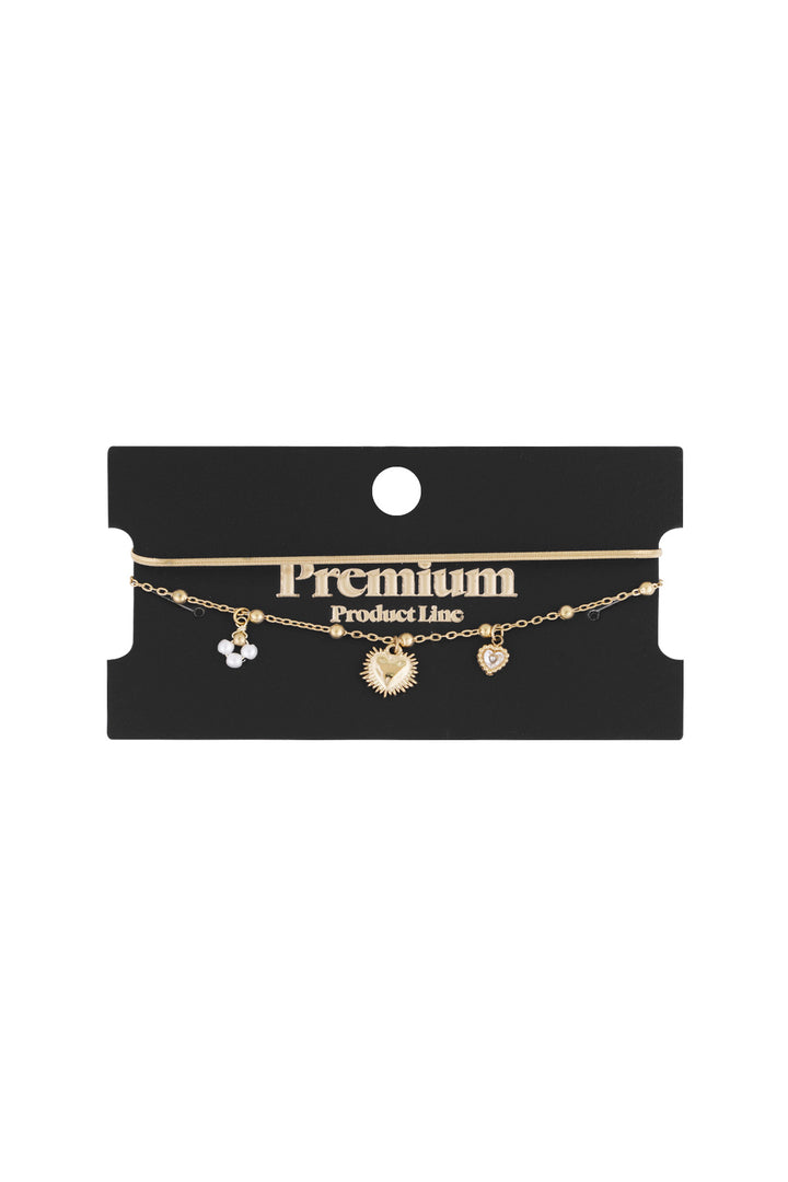 double bracelet with heart charm