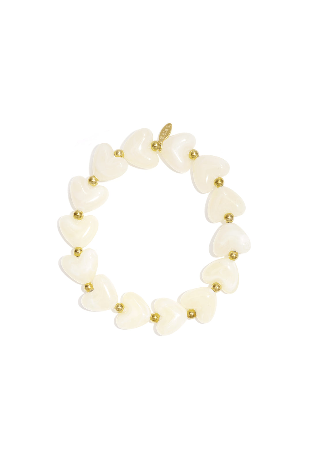 Elastic heart beaded bracelet