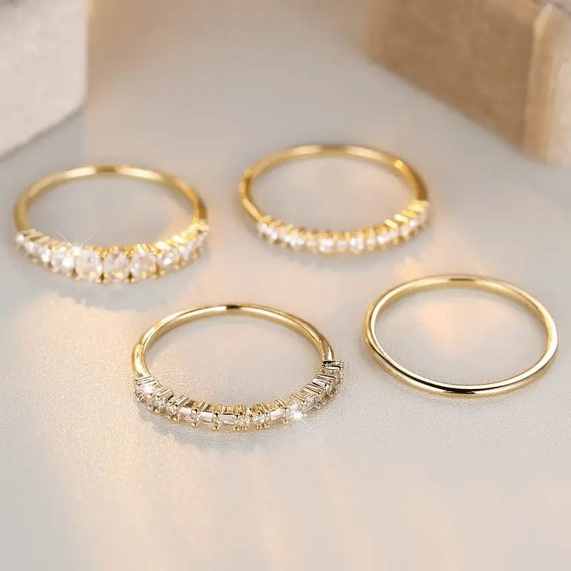 14k Gouden Zirkonia Stapelring