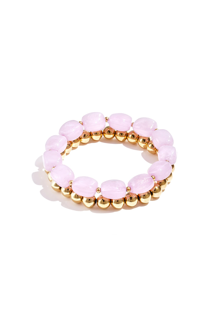 Bracelet set with asymmetrical beads