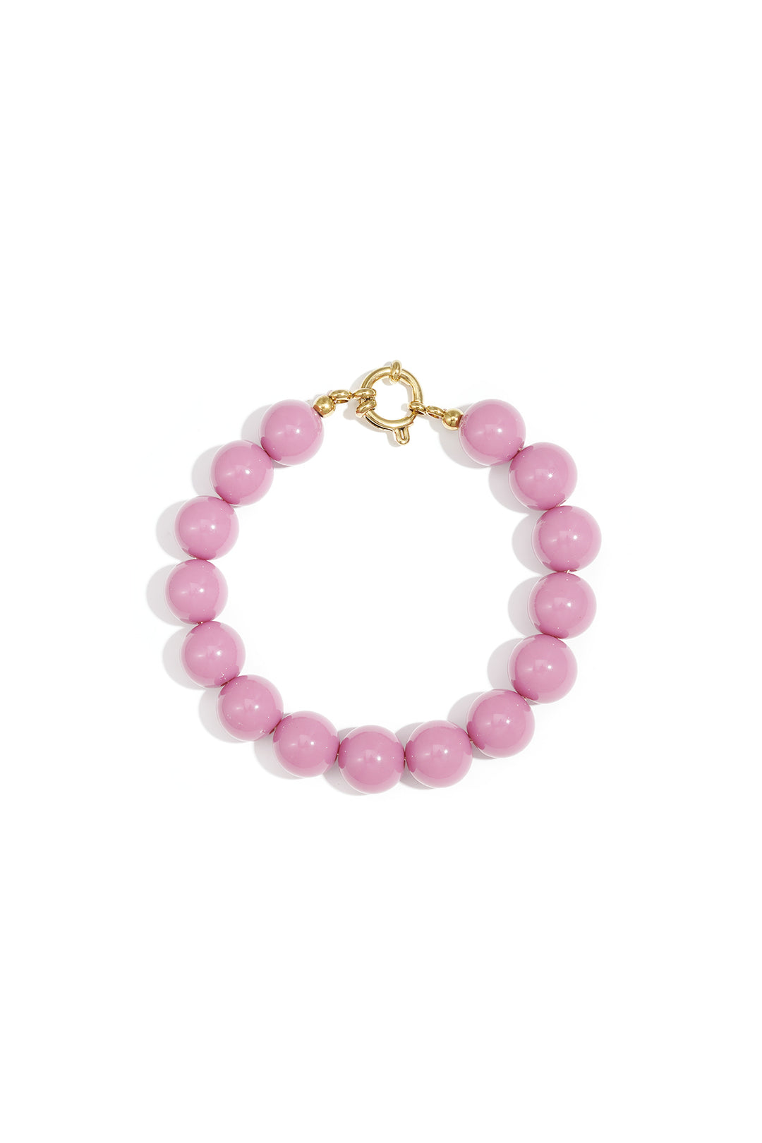 Necklace with medium beads and front closure-12mm