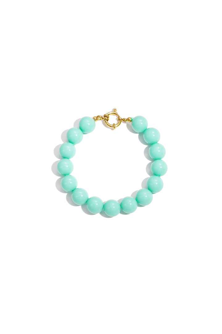 Necklace with medium beads and front closure-12mm