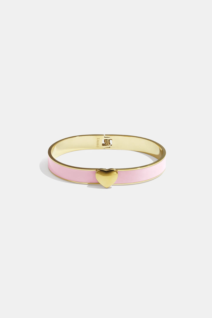 Stainless Steel Colorful Heart Bangles - 0.9cm
