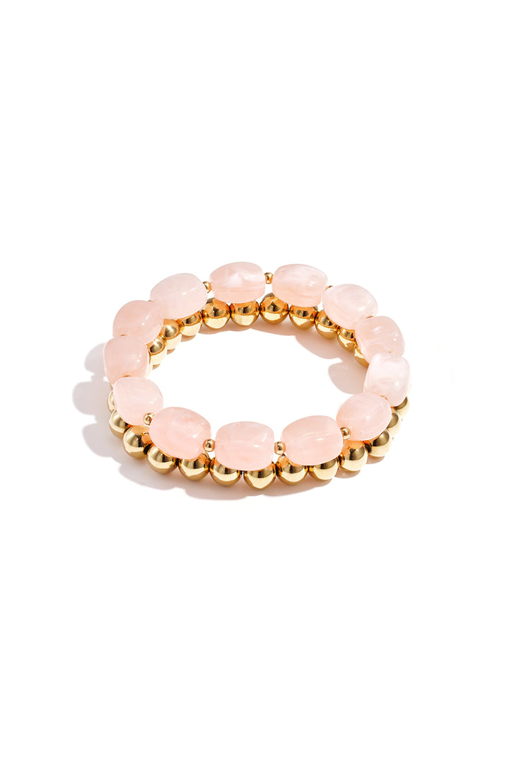 Bracelet set with asymmetrical beads