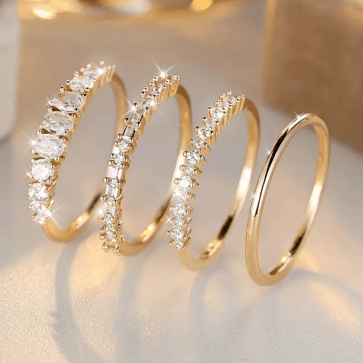 14k Gouden Zirkonia Stapelring