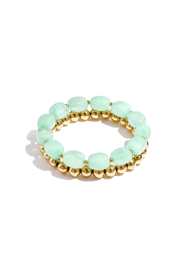 Bracelet set with asymmetrical beads