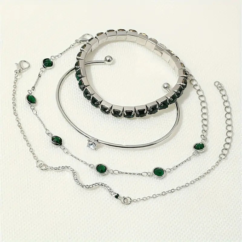 Set van Groene Steenarmbanden