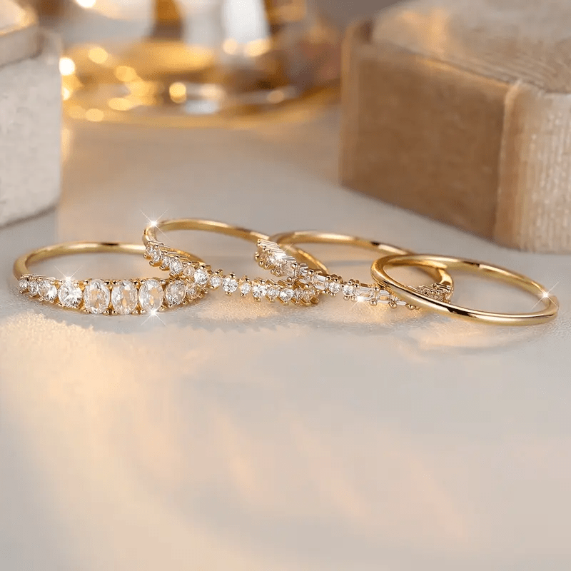 14k Gold Zirconia Stacking Ring