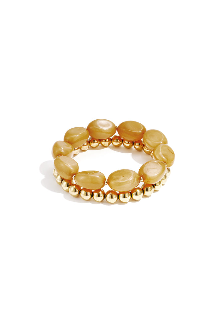 Bracelet set with organic beads
