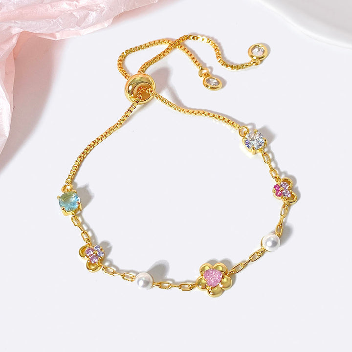 Krystal Zircon Perlekæde Armbånd