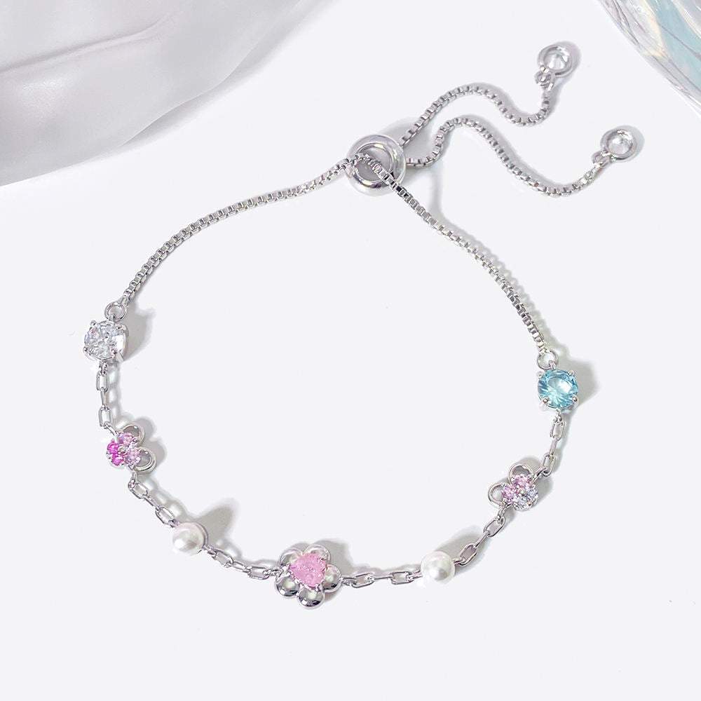 Krystal Zircon Perlekæde Armbånd