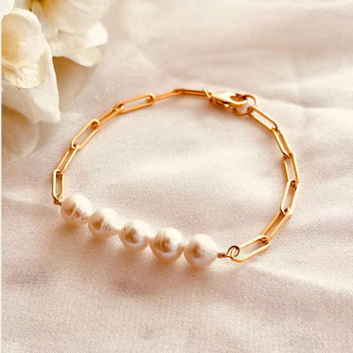 Barok Perle Papirklips Armbånd