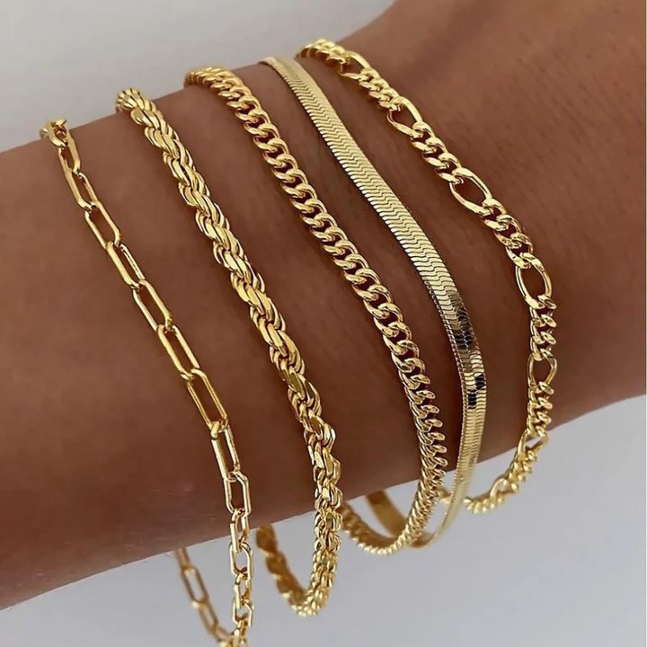 Set van Gouden Ellis Armbanden
