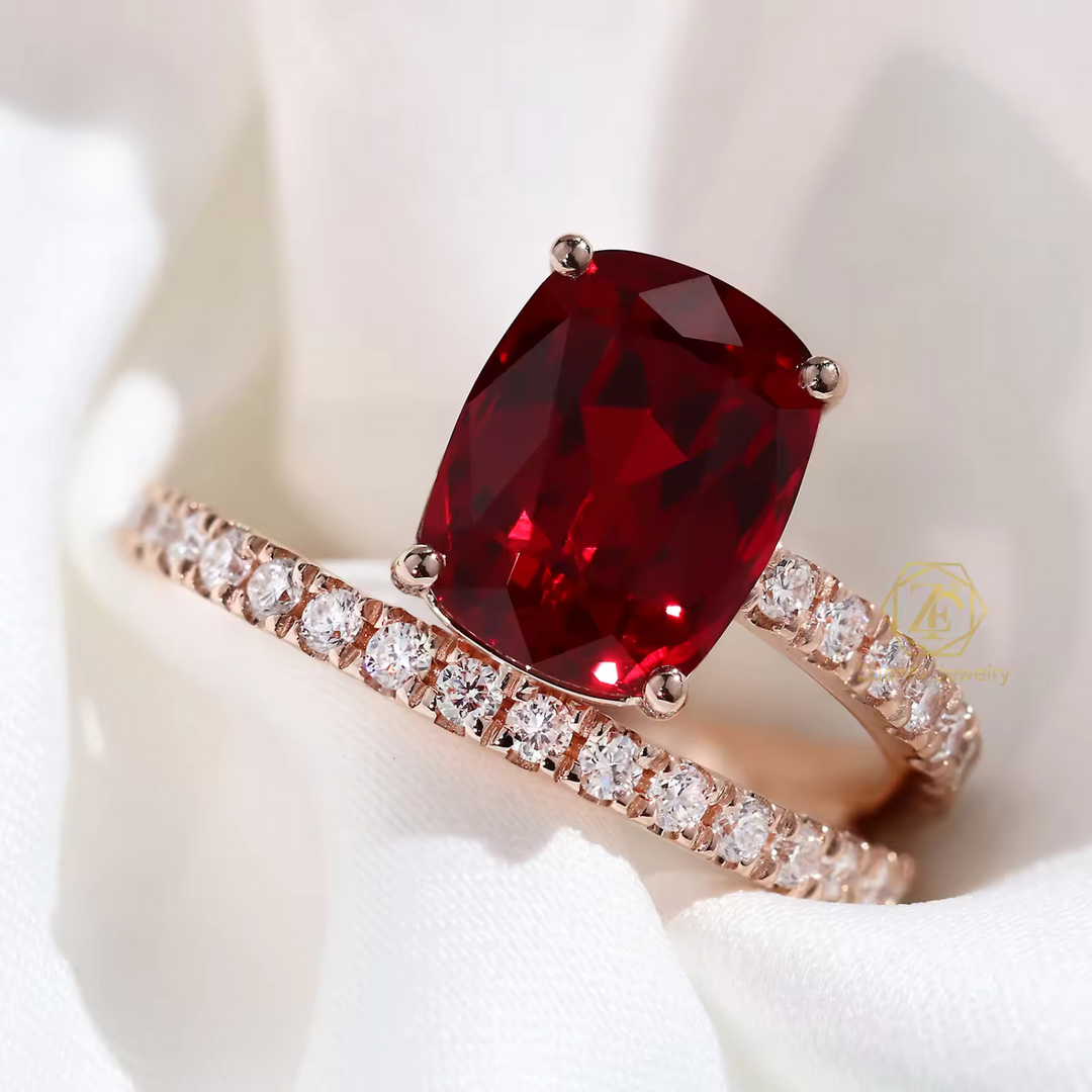 Cushion-Cut Moissanite Ring