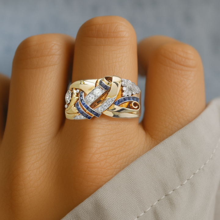 Vintage Zirconia Gouden Ring