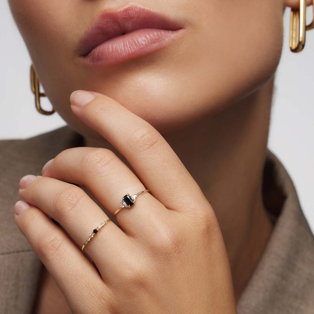 Sophia's Jewelry - Black Spinel Baguette Ring