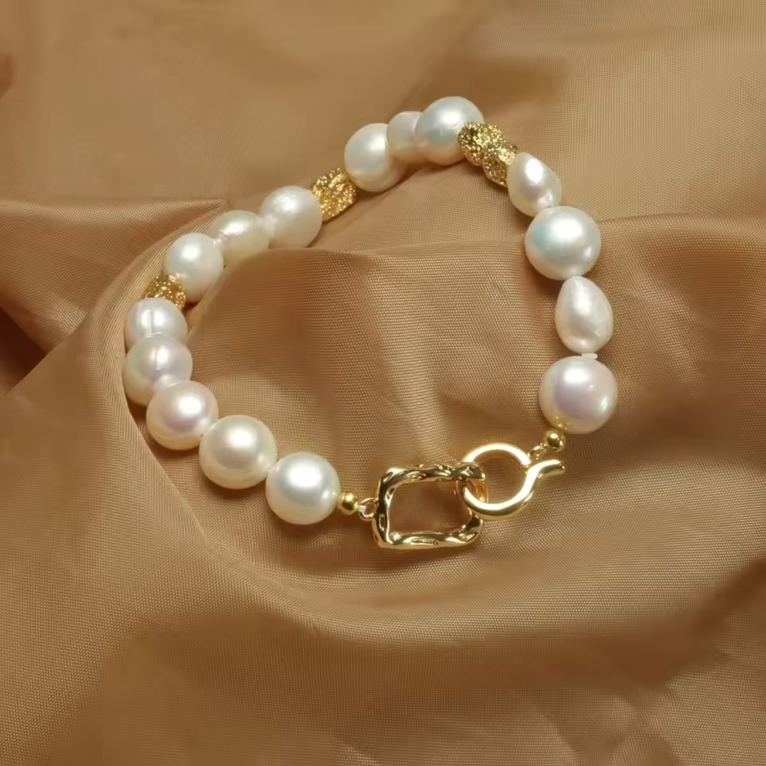 Zilver Barok Parel Armband