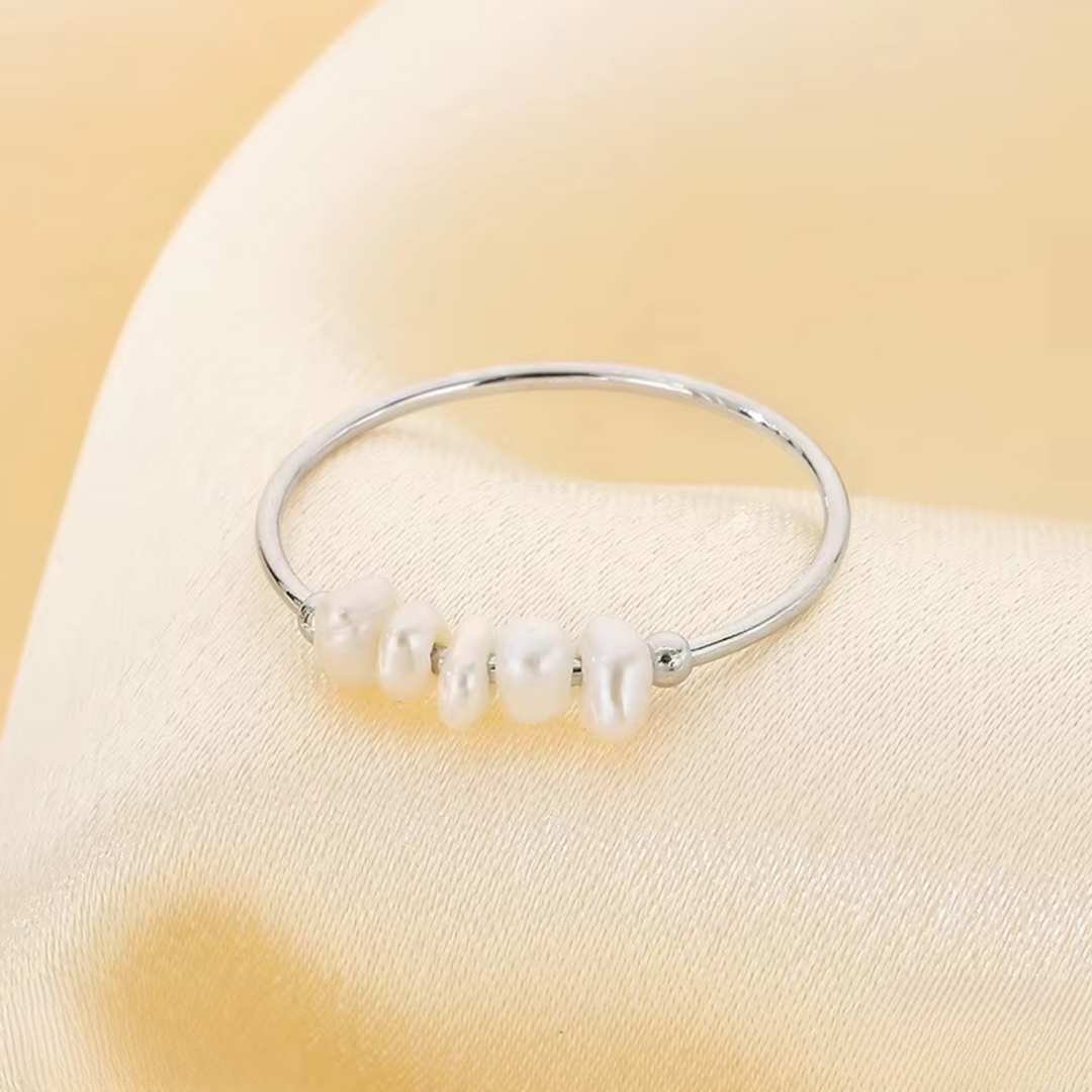 Golden Pearl Charm Ring