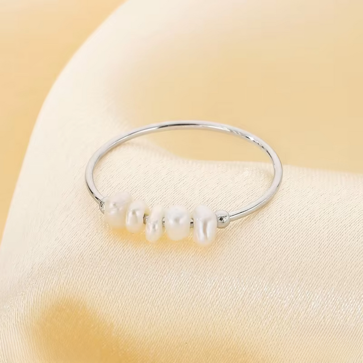 Golden Pearl Charm Ring