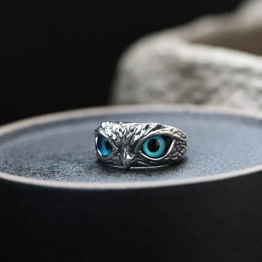 Verstelbare Zilveren Ring met Opal Uil