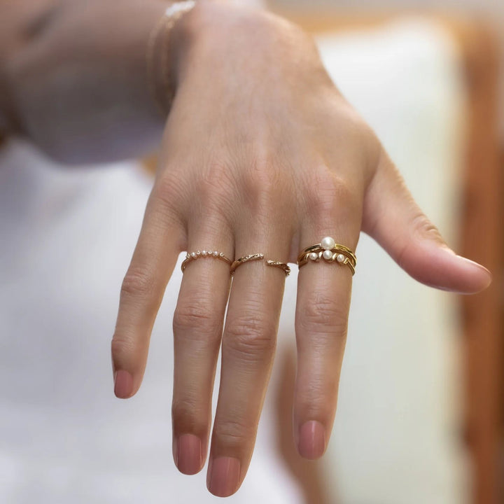 Staplebare Ring met Zoetwaterparels