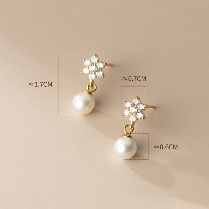 Blomster Perle Stud Øreringe