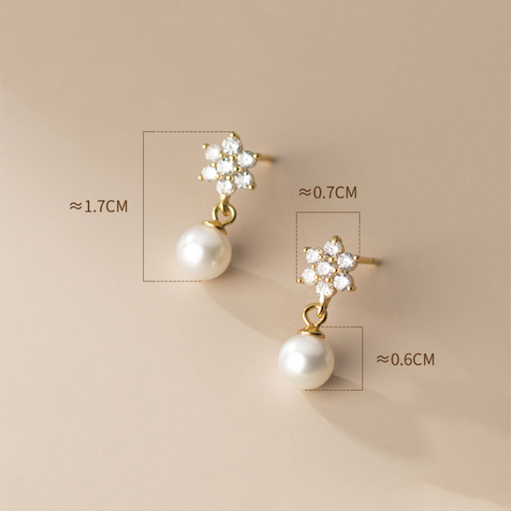 Blomster Perle Stud Øreringe