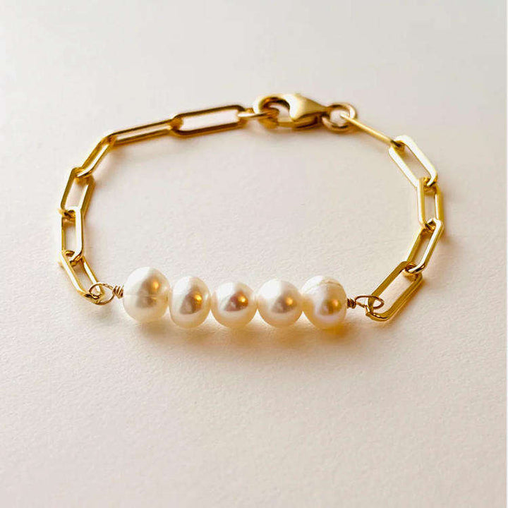 Barok Perle Papirklips Armbånd