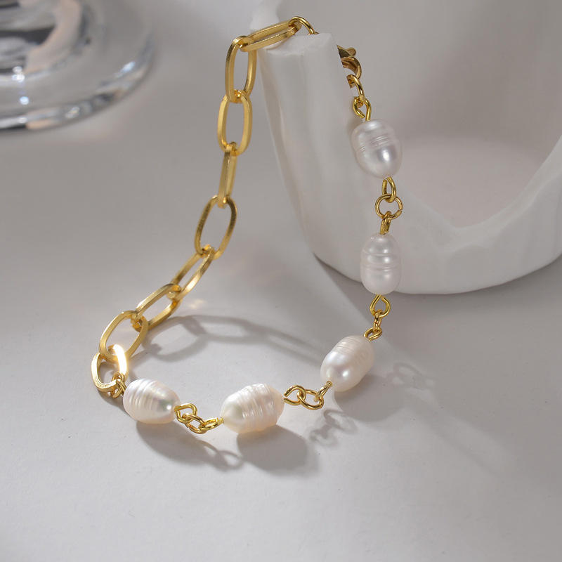 Sølvperle Papirclips Armbånd