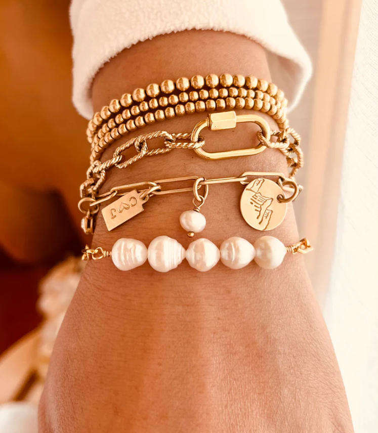 Barok Perle Papirklips Armbånd