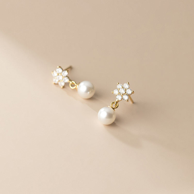 Blomster Perle Stud Øreringe