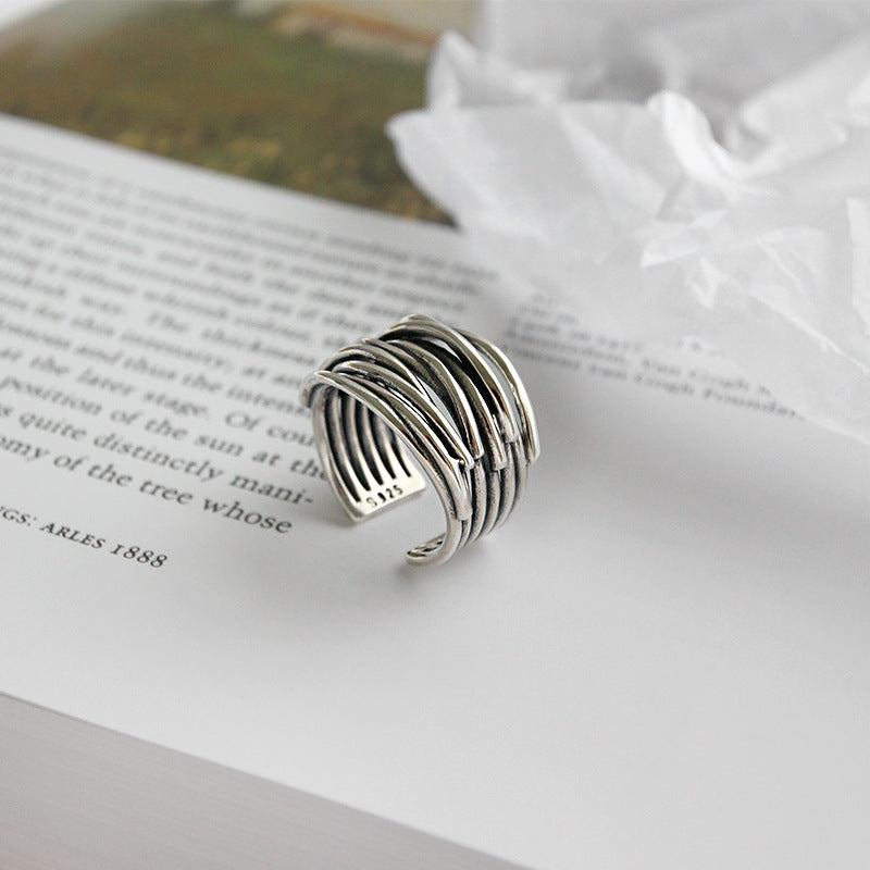 Verstelbare Laag Ring in 925 Sterling Zilver