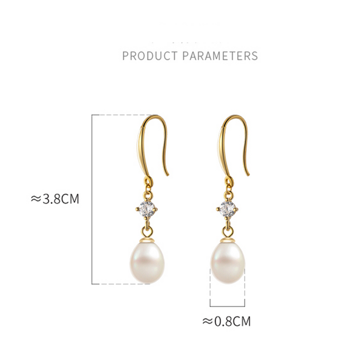 Baroque Pearl Zircon Stud Earrings