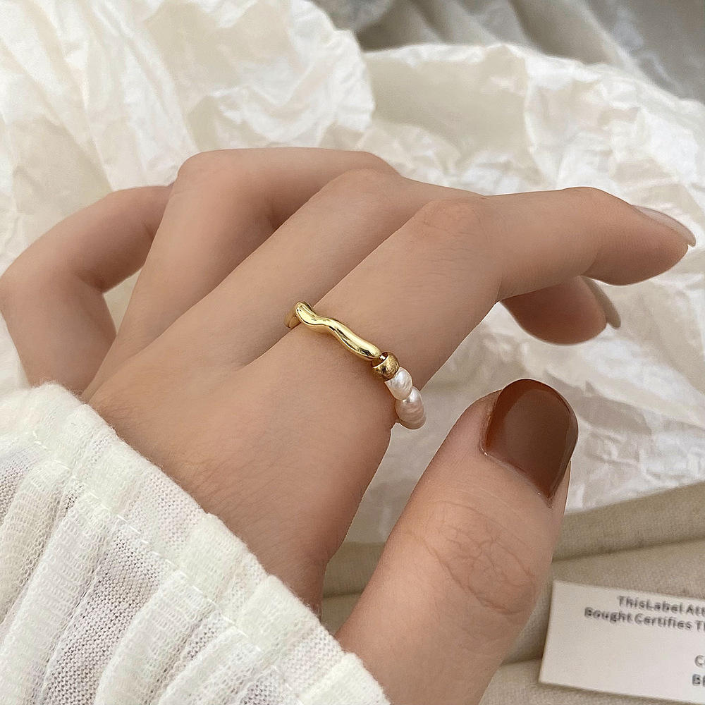 Zilveren Parel Ring
