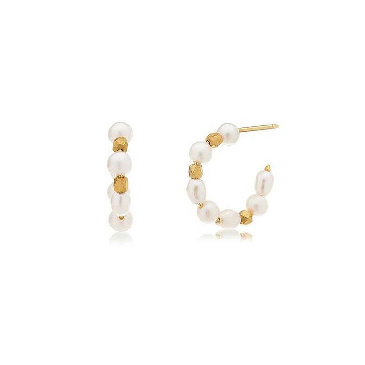 Handcrafted Pearl Hoop Earrings