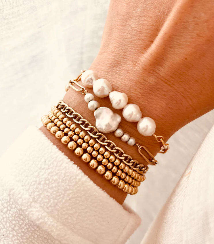 Barok Perle Papirklips Armbånd