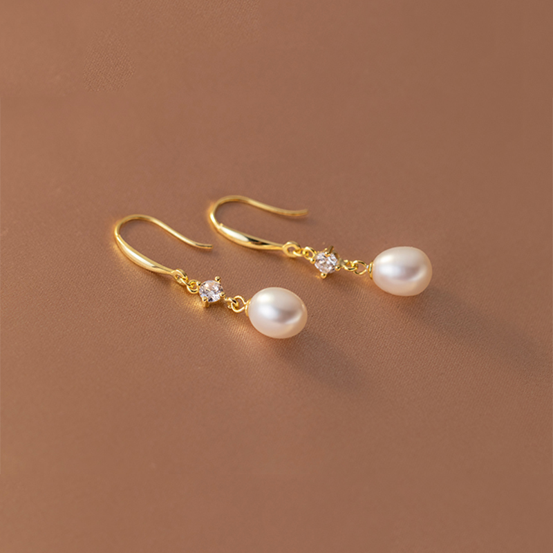 Barok Perle Zircon Stud Øreringe